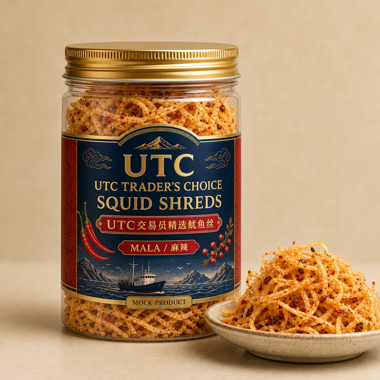 UTC Trader’s Choice Squid Shreds / UTC交易员精选鱿鱼丝 — Mala / 麻辣
